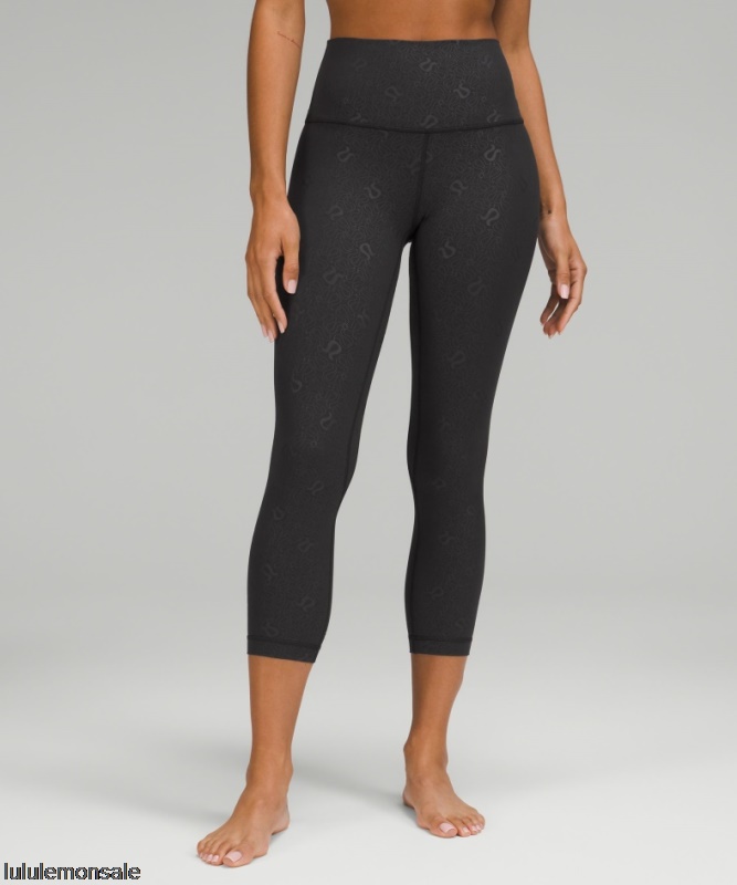 Lululemon Damen DELULU203 | Yogo Emboss Black Align High-rise Crop 23